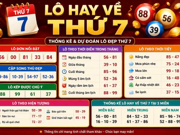 Lô hay về thứ 7 theo từng thời điểm trong tháng